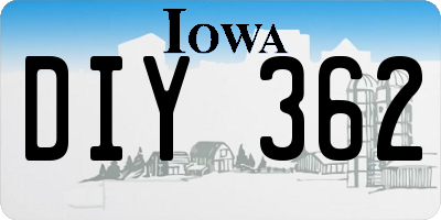 IA license plate DIY362