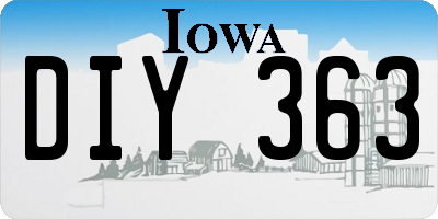IA license plate DIY363