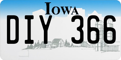 IA license plate DIY366