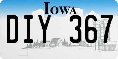 IA license plate DIY367