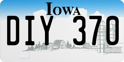 IA license plate DIY370