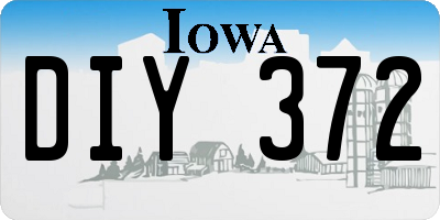 IA license plate DIY372
