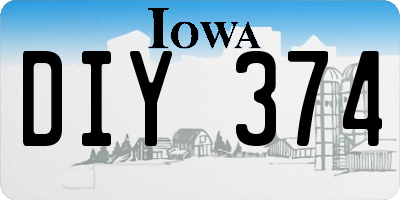 IA license plate DIY374