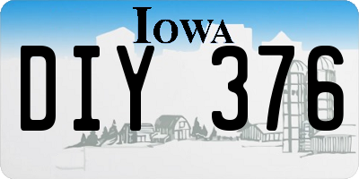 IA license plate DIY376