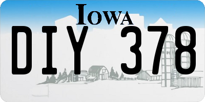IA license plate DIY378