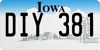 IA license plate DIY381