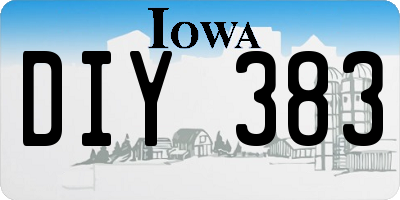 IA license plate DIY383