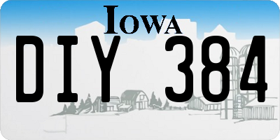 IA license plate DIY384