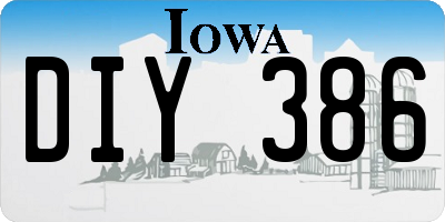 IA license plate DIY386
