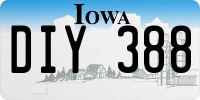 IA license plate DIY388