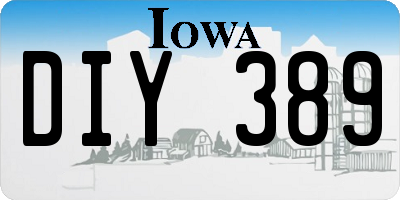 IA license plate DIY389