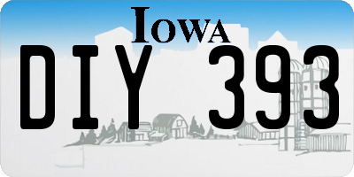 IA license plate DIY393