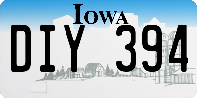 IA license plate DIY394