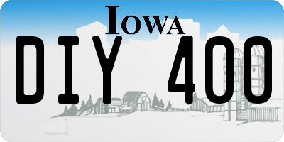 IA license plate DIY400