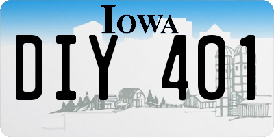 IA license plate DIY401
