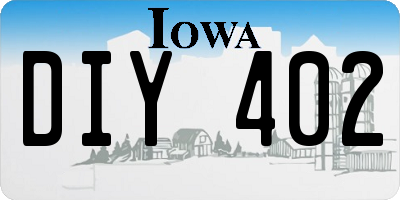 IA license plate DIY402