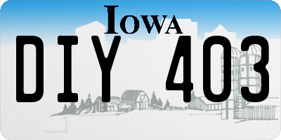 IA license plate DIY403