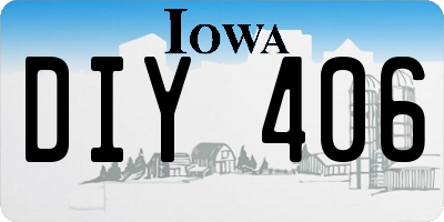 IA license plate DIY406