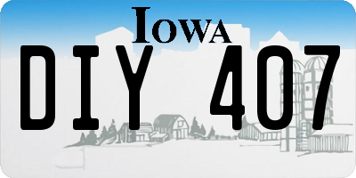 IA license plate DIY407