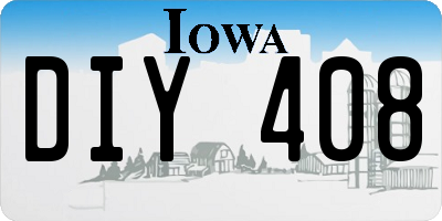 IA license plate DIY408