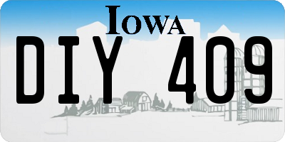 IA license plate DIY409