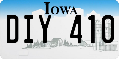 IA license plate DIY410
