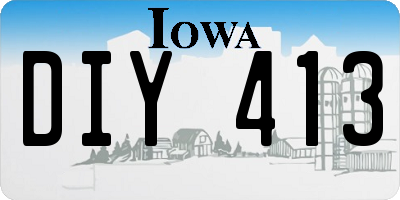 IA license plate DIY413