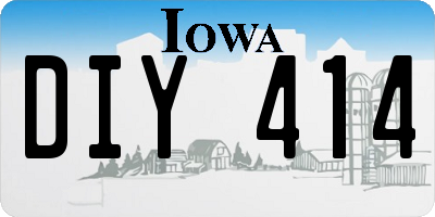 IA license plate DIY414