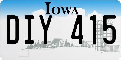 IA license plate DIY415