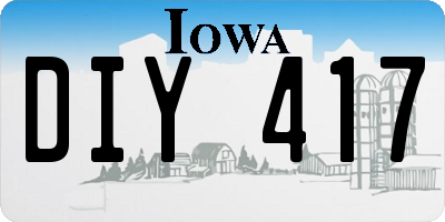 IA license plate DIY417