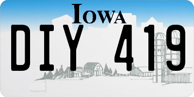 IA license plate DIY419