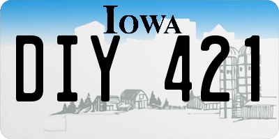 IA license plate DIY421
