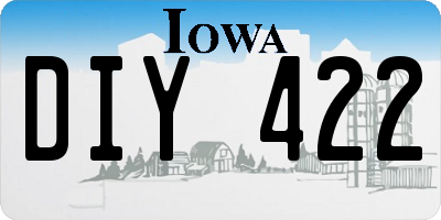 IA license plate DIY422