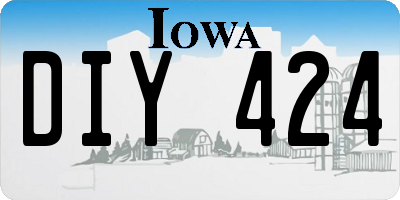 IA license plate DIY424