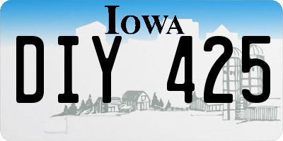 IA license plate DIY425