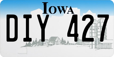 IA license plate DIY427