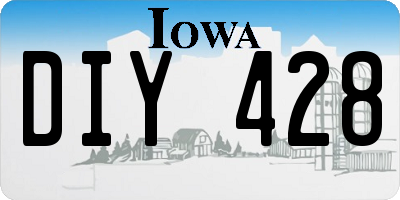 IA license plate DIY428