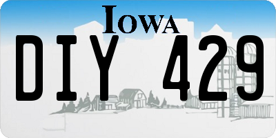 IA license plate DIY429