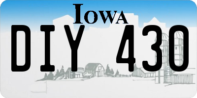 IA license plate DIY430
