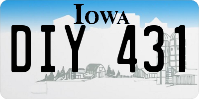 IA license plate DIY431