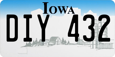 IA license plate DIY432
