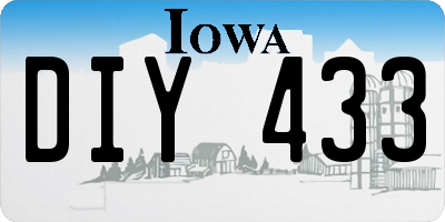 IA license plate DIY433