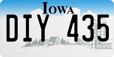 IA license plate DIY435