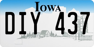 IA license plate DIY437