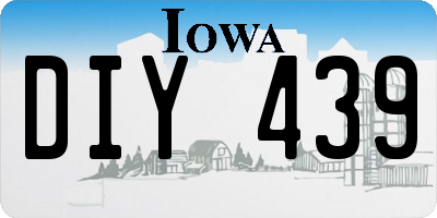 IA license plate DIY439
