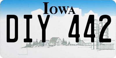 IA license plate DIY442