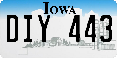 IA license plate DIY443