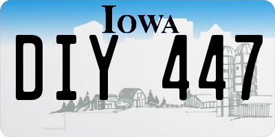 IA license plate DIY447