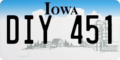 IA license plate DIY451