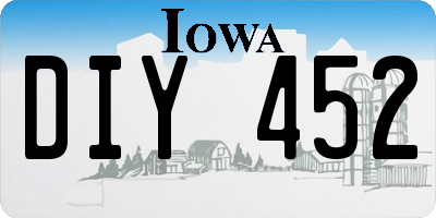 IA license plate DIY452